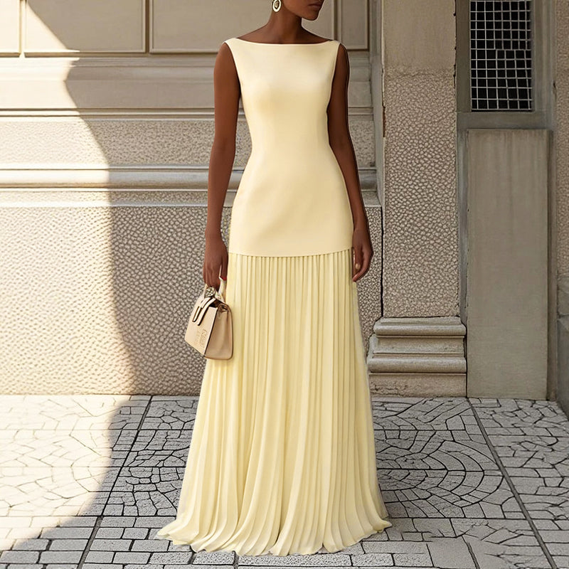 Catalina - Women's Pleated Maxi Evening Dress