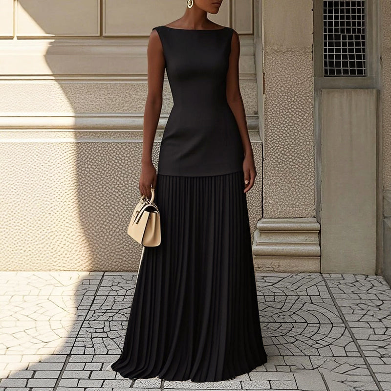 Catalina - Women's Pleated Maxi Evening Dress