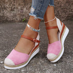 Celine - Women's Casual Espadrille Wedges with Ankle Strap