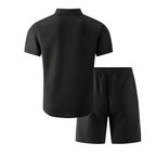 Charles - Men's Textured Shirt And Matching Shorts Set