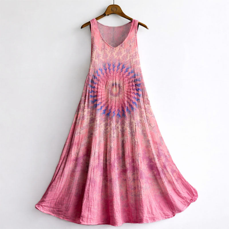 Chloe - Women's Boho Colorful Striped Sleeveless Maxi Dress