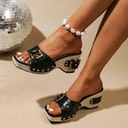 Claire - Women’s Chic Woven Sole Wedge Sandals