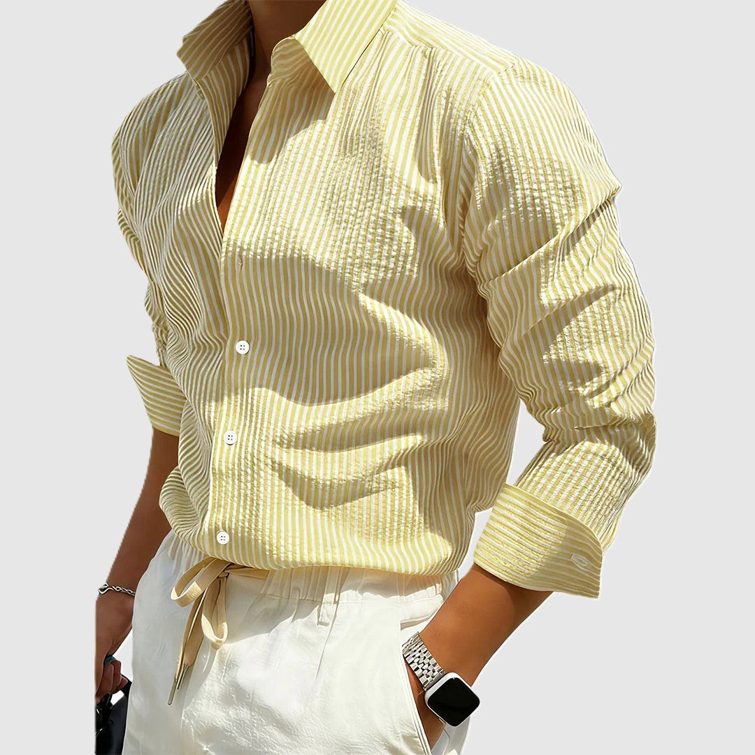 Connor - Men’s Striped Button Down Long Sleeve Shirt