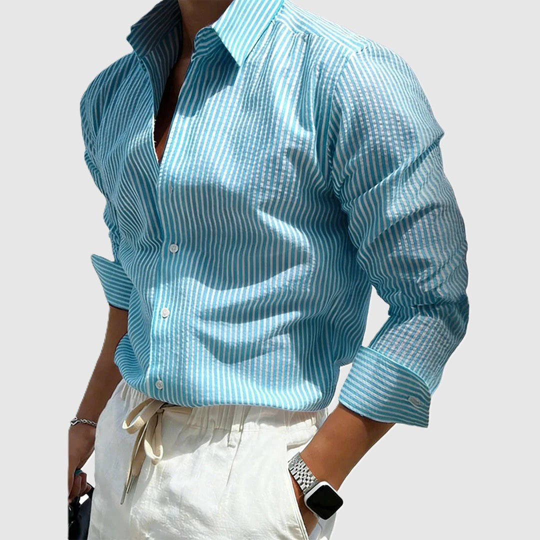 Connor - Men’s Striped Button Down Long Sleeve Shirt