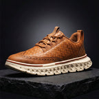 Cooper - Textured Leather Dress Sneakers with Cushioned Sole