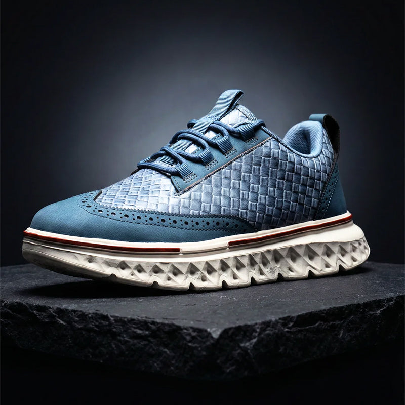 Cooper - Textured Leather Dress Sneakers with Cushioned Sole