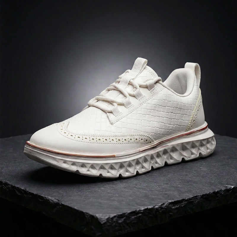 Cooper - Textured Leather Dress Sneakers with Cushioned Sole