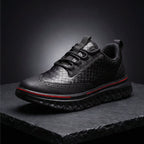 Cooper - Textured Leather Dress Sneakers with Cushioned Sole