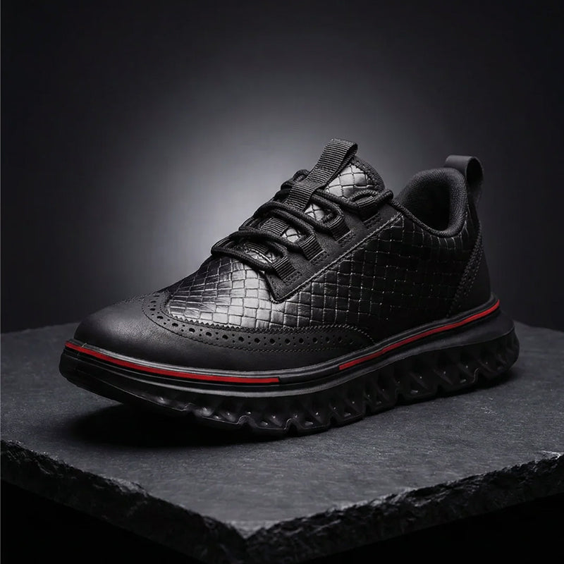 Cooper - Textured Leather Dress Sneakers with Cushioned Sole