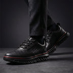 Cooper - Textured Leather Dress Sneakers with Cushioned Sole