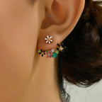 Daisy - Women’s Floral Gemstone Ear Cuff Earrings