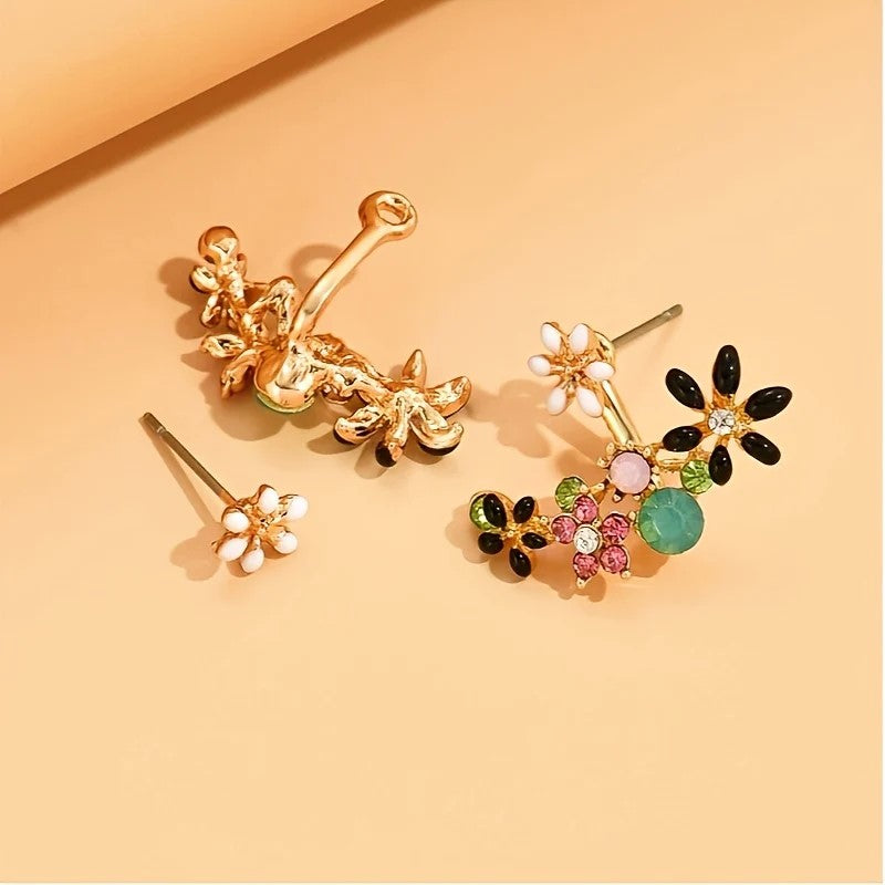 Daisy - Women’s Floral Gemstone Ear Cuff Earrings