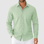 Daniel - Men’s Casual Button-Down with Striped Trim