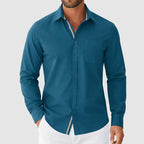 Daniel - Men’s Casual Button-Down with Striped Trim