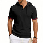 Dean - Men’s Short Sleeve Hooded Waffle Knit Top