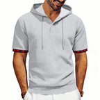 Dean - Men’s Short Sleeve Hooded Waffle Knit Top