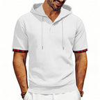 Dean - Men’s Short Sleeve Hooded Waffle Knit Top