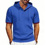 Dean - Men’s Short Sleeve Hooded Waffle Knit Top