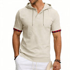 Dean - Men’s Short Sleeve Hooded Waffle Knit Top