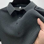 Derek - Men's Textured Snap-Button Polo