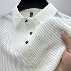 Derek - Men's Textured Snap-Button Polo