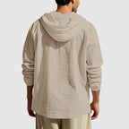 Dylan - Men's Hooded Henley Linen Shirt
