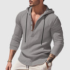 Dylan - Men's Hooded Henley Linen Shirt