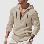 Dylan - Men's Hooded Henley Linen Shirt