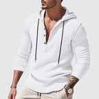 Dylan - Men's Hooded Henley Linen Shirt