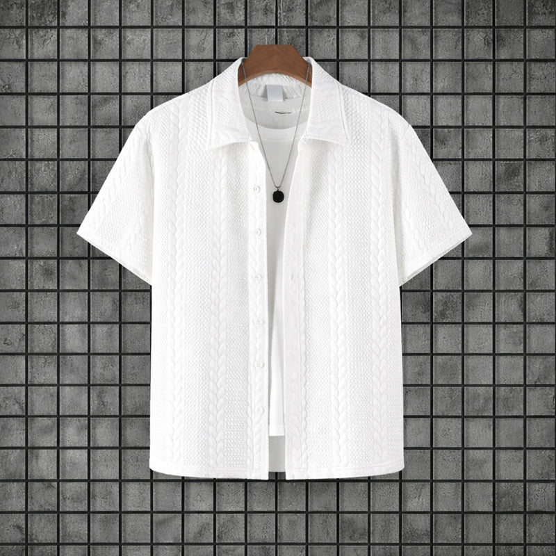 Dylan - Men's Textured Button Down Shirt And Pants Set