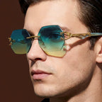 Edge Eight - Rimless Octagonal Statement Sunglasses