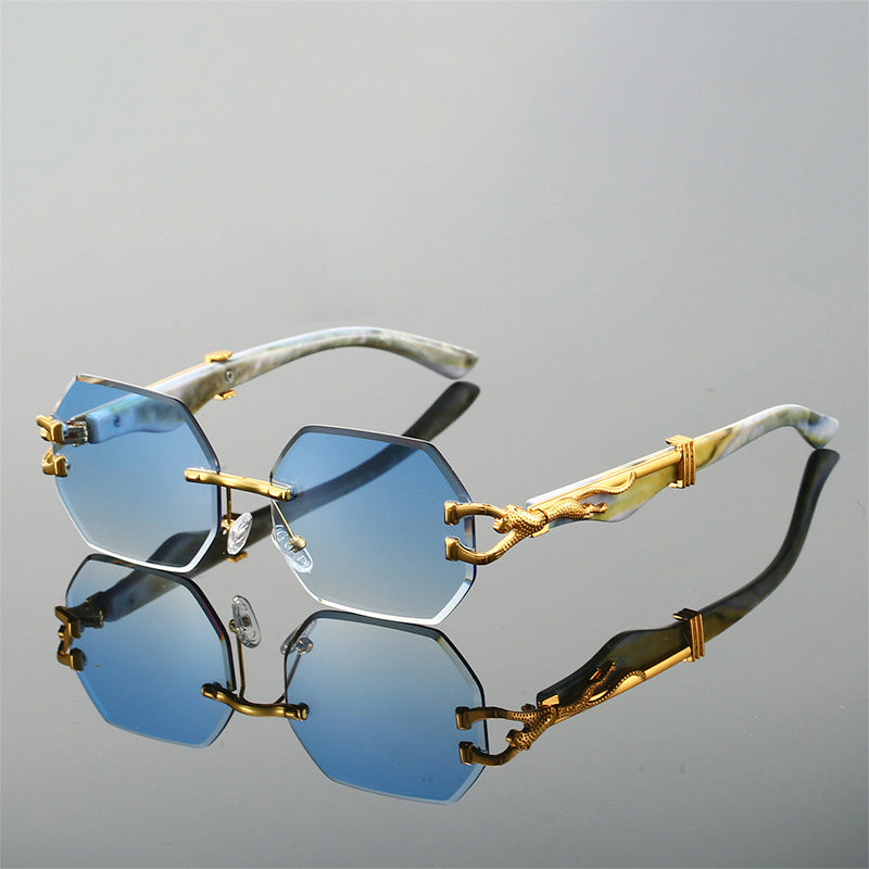 Edge Eight - Rimless Octagonal Statement Sunglasses