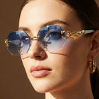 Edge Eight - Rimless Octagonal Statement Sunglasses