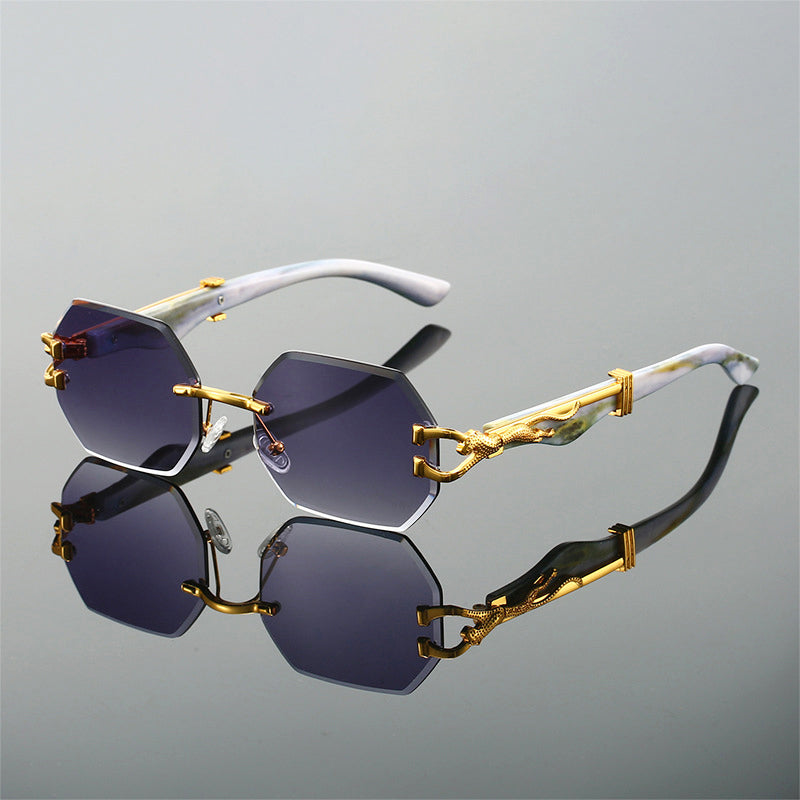 Edge Eight - Rimless Octagonal Statement Sunglasses