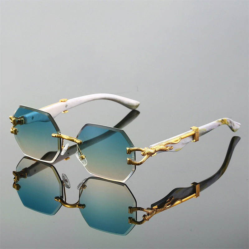 Edge Eight - Rimless Octagonal Statement Sunglasses