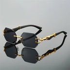 Edge Eight - Rimless Octagonal Statement Sunglasses