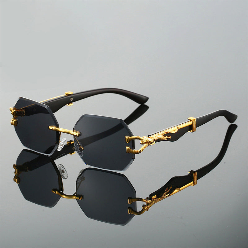 Edge Eight - Rimless Octagonal Statement Sunglasses