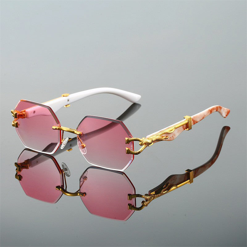 Edge Eight - Rimless Octagonal Statement Sunglasses