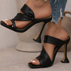 Eliana - Women’s Modern Square Toe Flared Heels