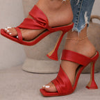 Eliana - Women’s Modern Square Toe Flared Heels