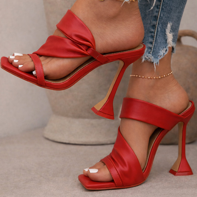 Eliana - Women’s Modern Square Toe Flared Heels