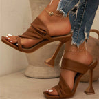 Eliana - Women’s Modern Square Toe Flared Heels