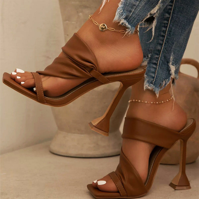 Eliana - Women’s Modern Square Toe Flared Heels