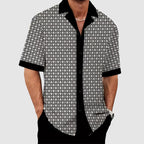 Elias - Men's Geometric Print Shirt and Trousers Set