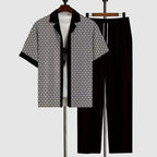 Elias - Men's Geometric Print Shirt and Trousers Set