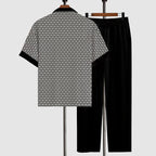 Elias - Men's Geometric Print Shirt and Trousers Set