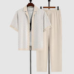 Elias - Men's Geometric Print Shirt and Trousers Set