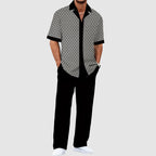 Elias - Men's Geometric Print Shirt and Trousers Set
