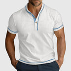 Elijah - Men's Textured Trim Polo Shirt