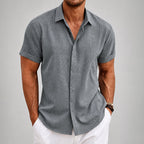 Elliott - Men's Textured Short Sleeve Button-Up Shirt